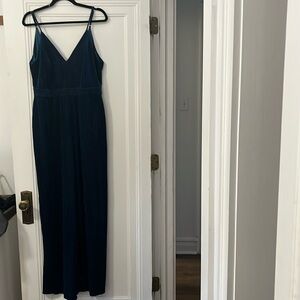 Blue velvet jumpsuit